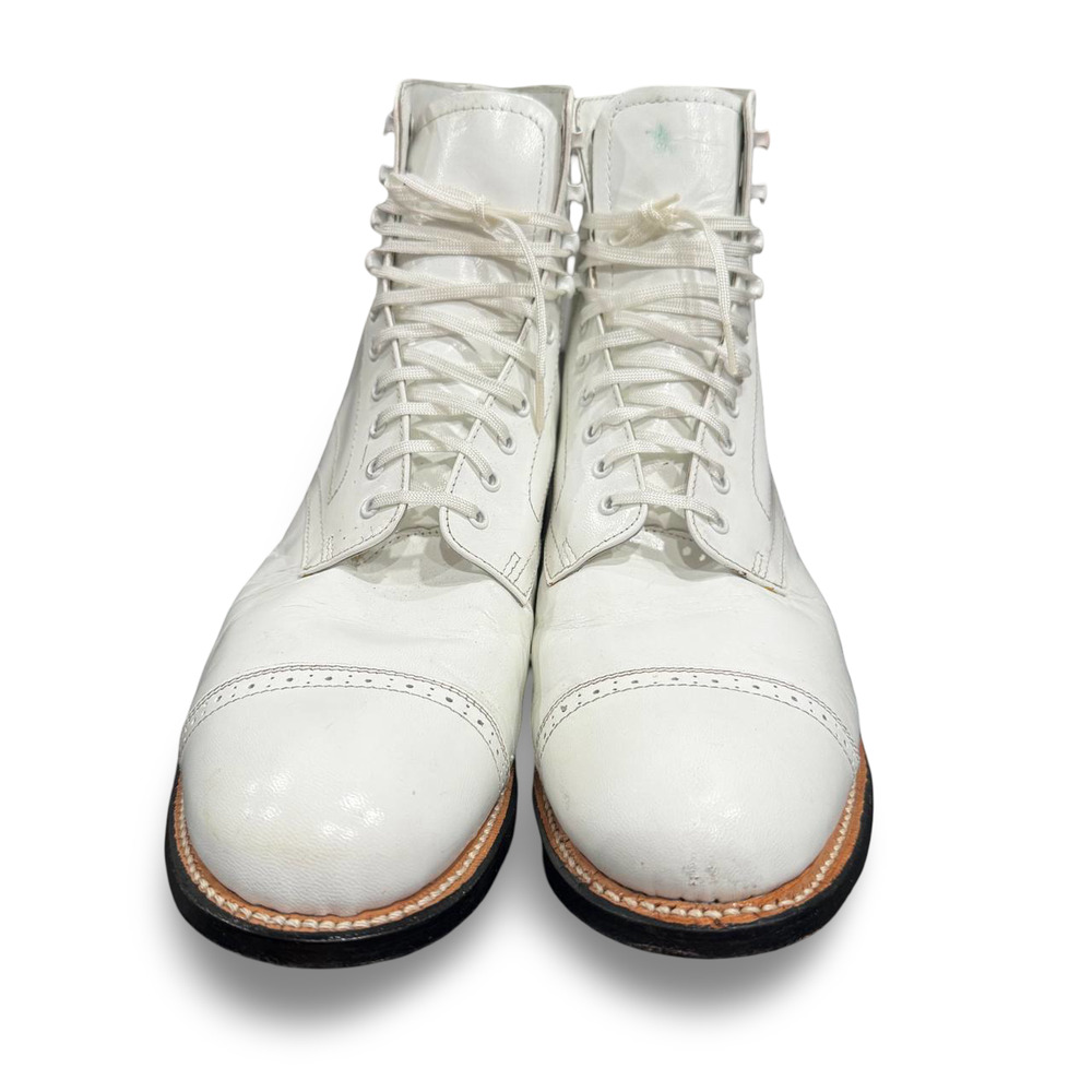 Stacy Adams GoodYear Welt Leather Sole White Cap Toe Boots Men's 12 D - Picture 4 of 9